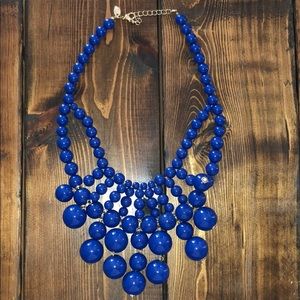 Royal Blue beaded statement necklace